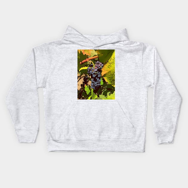 grapes on the vine Kids Hoodie by WelshDesigns